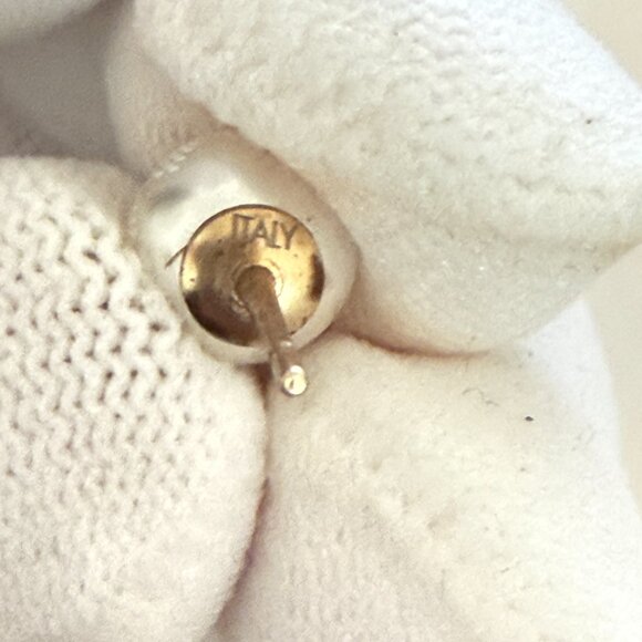 $395 Authentic LOUIS VUITTON Made in ITALY Unisex Gold Pearl 1 Earring Only - Picture 2 of 8